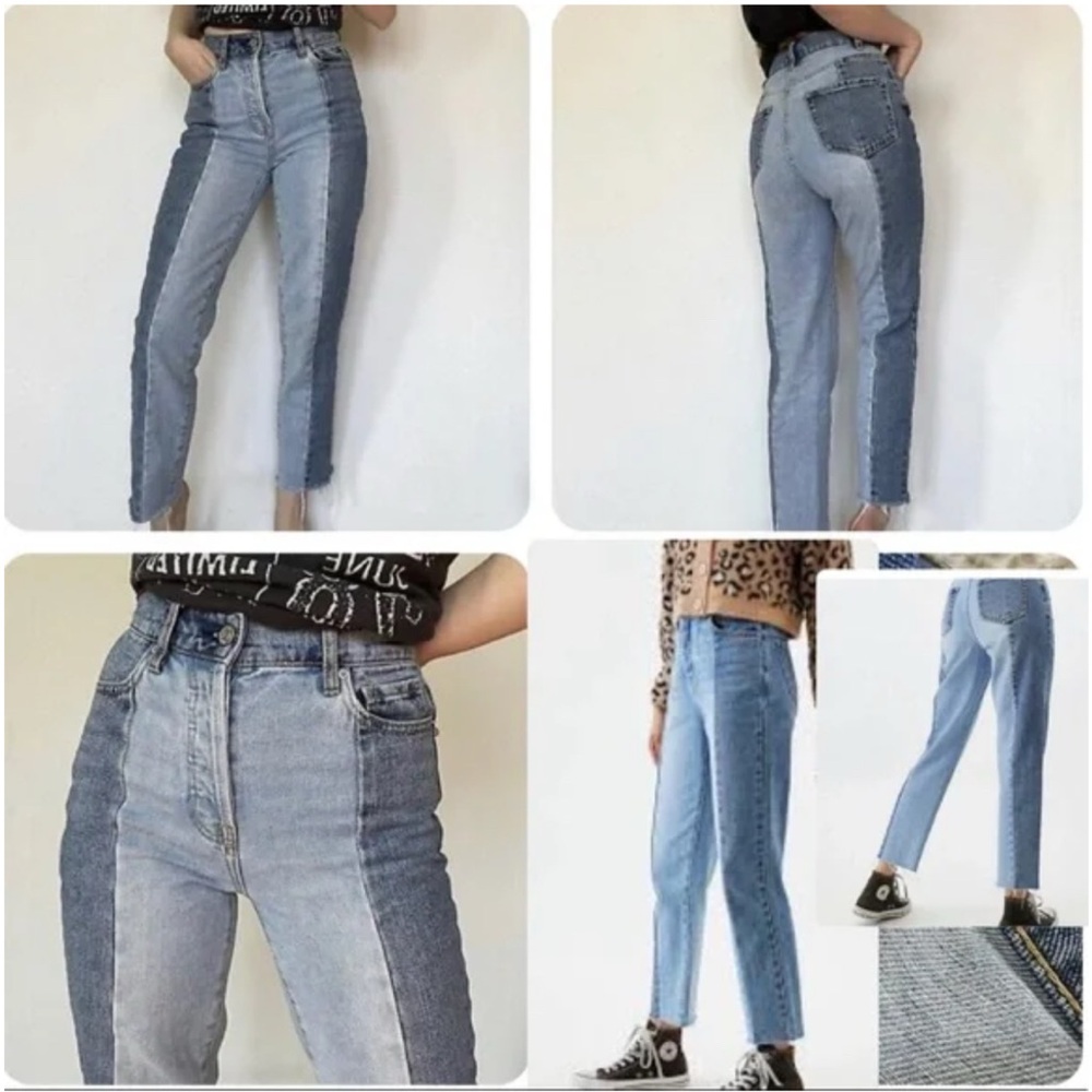 NEW Pacsun High Rise Straight Two Tone 90s Y2K Jeans Women's Size 25 Frayed